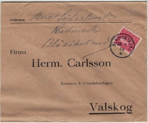 Blåvikstrand NSt 59b på brev 26.7.32