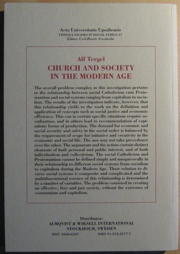 Church and Society in the Modern Age / Alf Tergel
