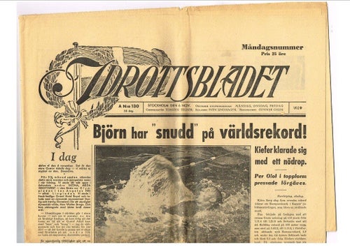 IDROTTSBLADET 1939 (30) Nr 130 - 6 november - Björn Borg