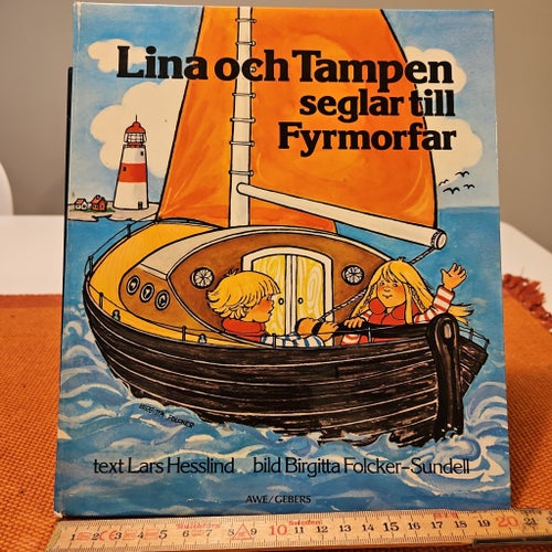 Lina och Tampen seglar till Fyrmorfar av Lars Hesslind, 1975