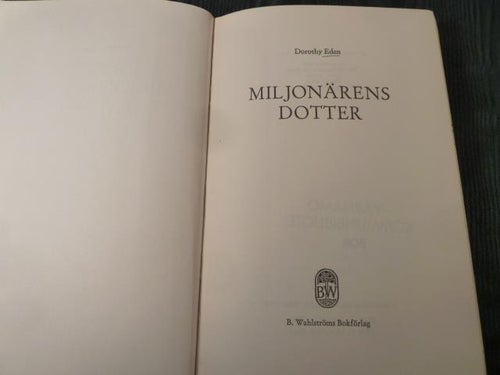 MILJONÄRENS DOTTER, D. EDEN, 1975,  BÖCKER