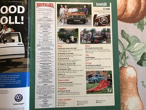 NOSTALGIA NR 12 2018 CAMARO RS,CHEVABUSS,FIAT,SAAB 99,ÅNGLOK,SAMLARE,FIESELER