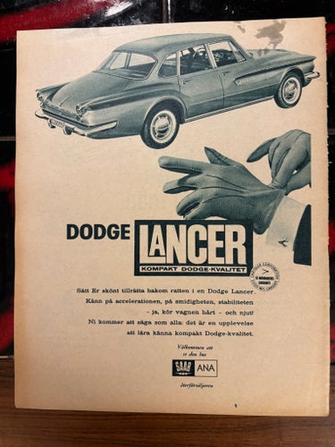 Dodge Lancer 1961 Annons