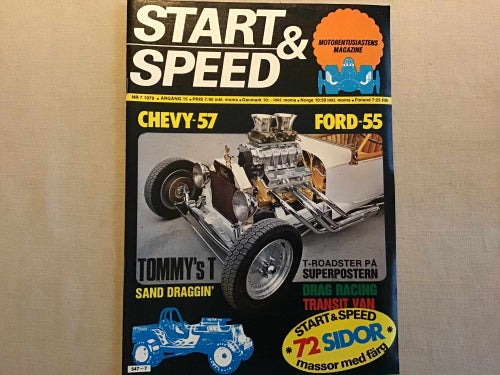 START & SPEED NR 7 1979 T ROADSTER POSTER,CHEVY 57,FORD 55