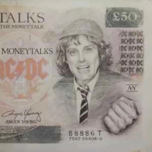 AC/DC Moneytalks 1990 Vinyl Record with Poster