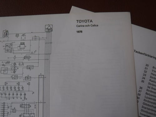 Elschema till Toyota Carina och Celica, 1978.