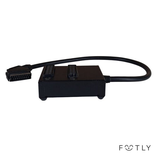 SCART Switch Box 2-Vägs Adapter Splitter Kabel Svart Video TV Omkopplare Retro