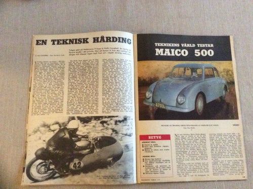 Teknikens Värld nr 1 1958 Flyg,MAICO 500, Sandviken Sandvikens jernverk,BMW