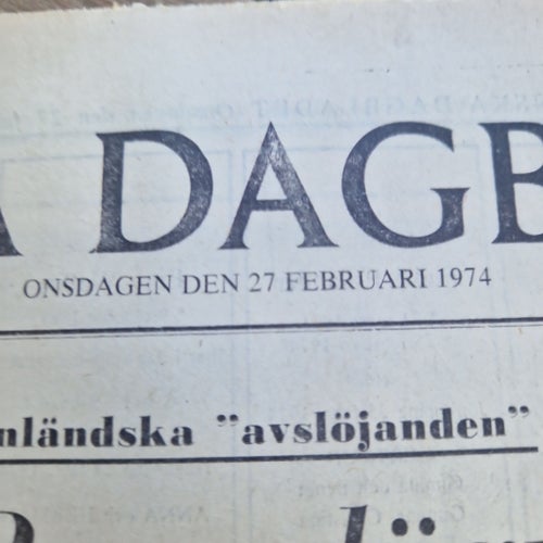 Svenska Dagbladet 27 februari 1974