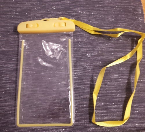 Plastficka för att skydda din telefon / Gul