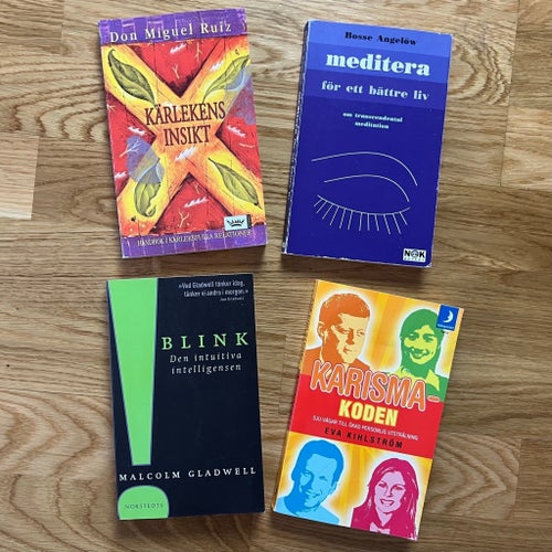 4 böcker – personlig utveckling / psykologi / mindfulness – Blink, Karisma m.fl