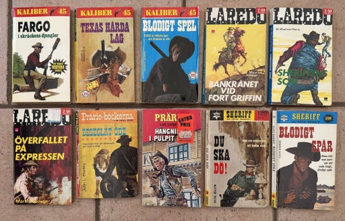 VILDA VÄSTERN BÖCKER, KALIBER, LAREDO, PRÄRIE OCH SHERIFF SERIEN