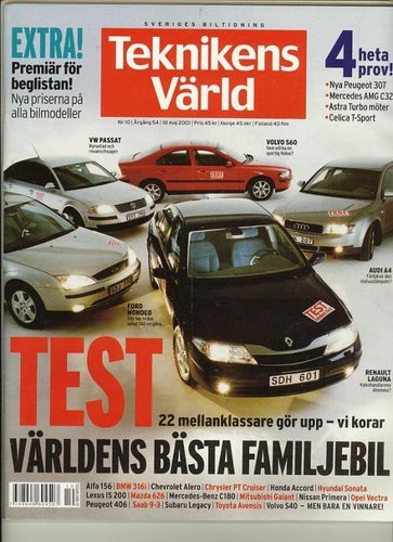 Teknikens Värld nr 10 2001. Toyota Yaris T Sport m.m.