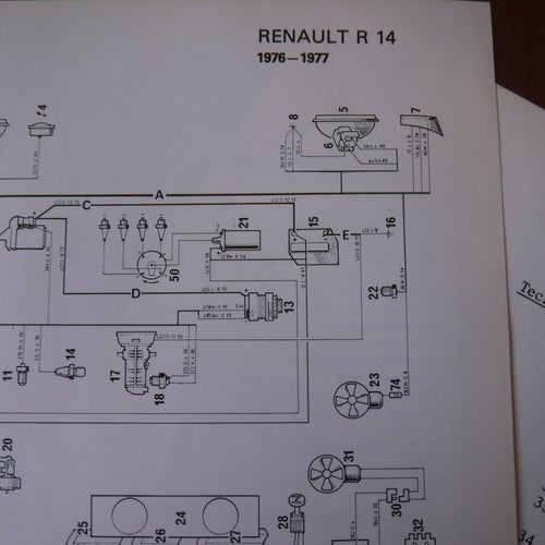 Elschema till Renault R14, 1975-76.