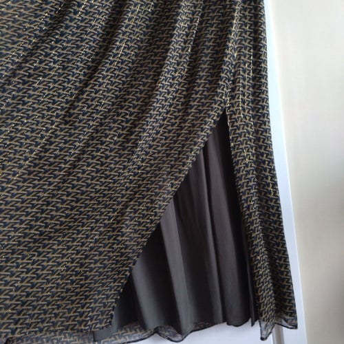 Zadig & Voltaire maxikjol (grön, svart, guld) stl 40