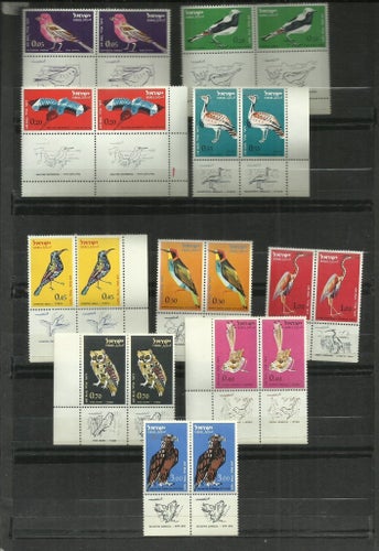 1968.- Israel - MNH/** fågel - Komplett set med flygpostfåglar, med flik.