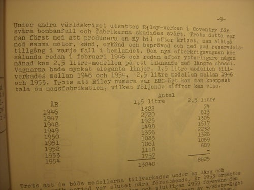 Riley en omfattande historik