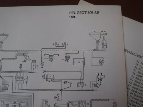 Elschema till Peugeot 305 SR, 1979.