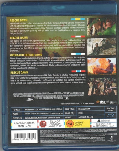 BLU-RAY - RESCUE DAWN MED CHRISTIAN BALE
