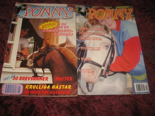 2 ST PONNY MAGASINET SERIETIDNING NR 6 1992 + NR 9 1994