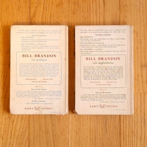 Sven Ingvar Bill Brandon och guldligan & Bill Brandon och tågplundrarna 50-tal