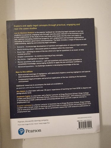 Law for Business Students, 11th edition