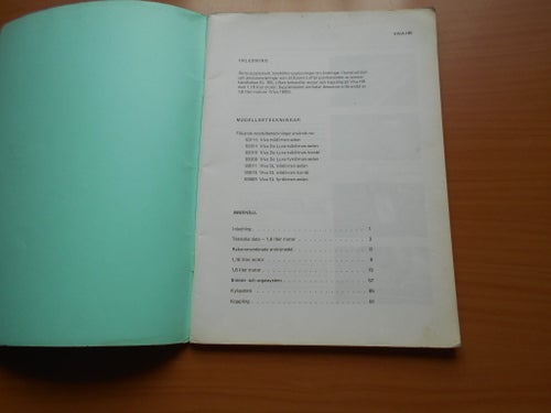 Servicehandbok VIVA HB Motor och Koppling av General Motors Nordiska AB