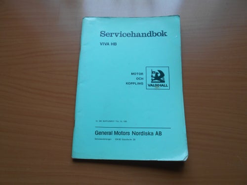 Servicehandbok VIVA HB Motor och Koppling av General Motors Nordiska AB