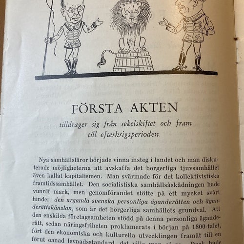 Programblad till "Av sina egna får man höra sanningen", Torsten Henriksson, 1935
