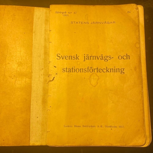 Järnvägshistoria: Statens Järnvägar Särtryck nr 41 (1917)