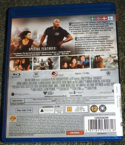 San Andreas Bluray Dwayne Johnson 2015