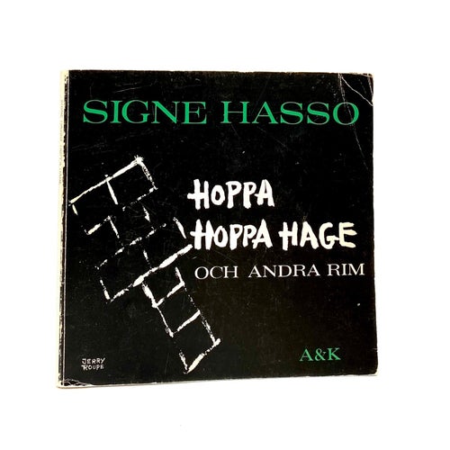 Hoppa, hoppa hage och andra rim av Signe Hasso. Dedikationsex.