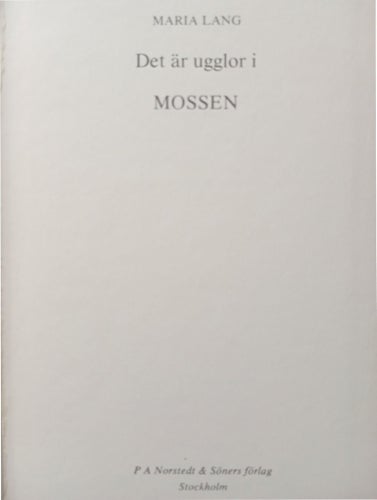 Det är ugglor i mossen av Maria Lang, 1977