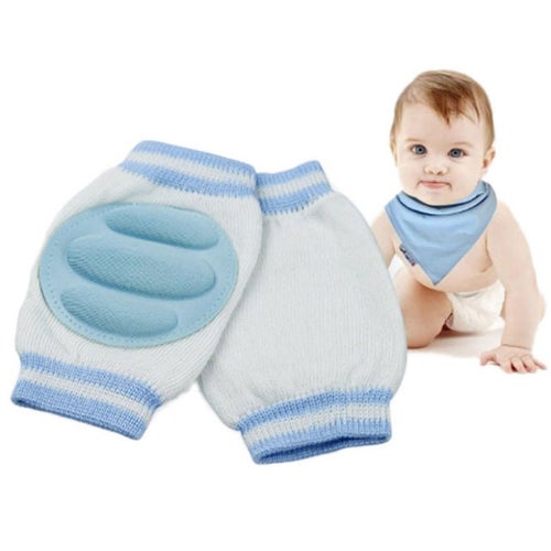 Krypmuddar, knäskydd och krypskydd för baby / bebis ljusblå