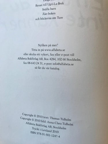 EN SOM DU INTE KÄNNER Thomas och Anna-Clara Tidholm 2010