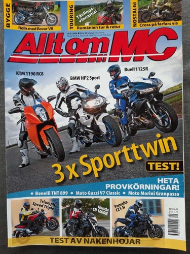 Allt om MC nr 9 2008: Yamaha FZ1-N, Honda CB 1000R, Triumph Speed Triple