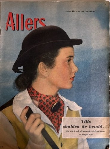 Allers 18 1949 Hillman Minx, Hästsport, Gunnel Broström, Olof Molander, Dior