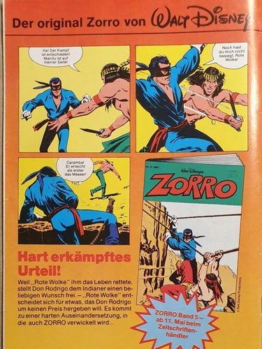 Walt Disney's ZORRO Nr. 4/1981 på tyska