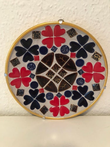 Väggtallrik väggdekoration i mosaik