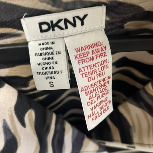DKNY svart, beige, grå pyjamas skjorta, storlek S