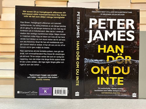 Han dör om du inte av Peter James, bok, Very Fine