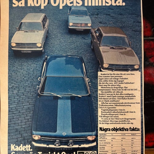 Opel Kadett Rallye 1970 annons