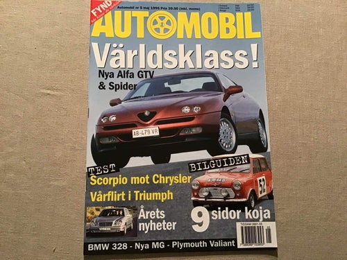 AUTOMOBIL NR 5 1995 TRIUMPH TR2,CHRYSLER,SMÅBILAR,BMC MINI,BMW 328