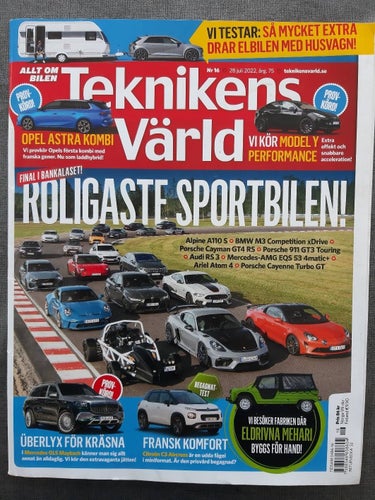 Teknikens Värld 16 2022: BMW M3 Competition, Tesla Model Y Performance, Audi RS3