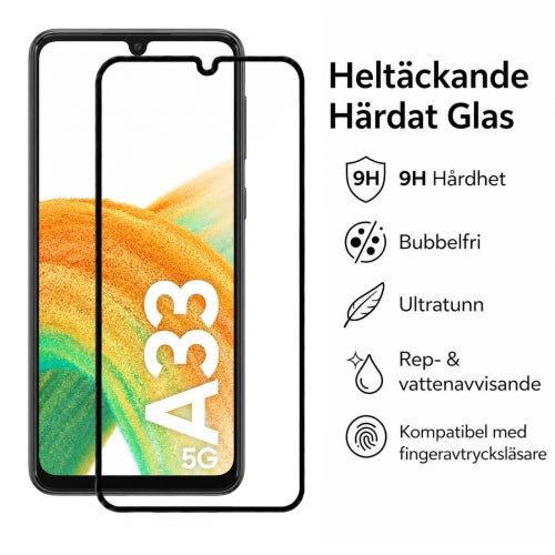 2st Samsung Galaxy A33 9H Härdat Glas Skärmskydd - Heltäckande Kant-till-Kant