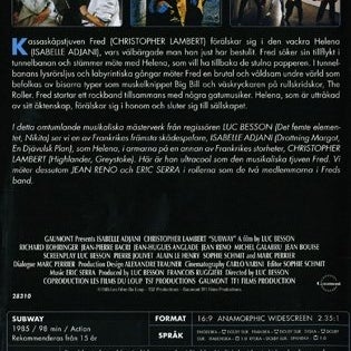Subway (1985) Luc Besson med Isabelle Adjani, Christopher Lambert