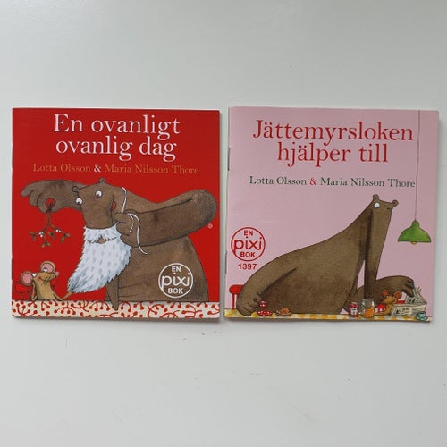 Pixi Böcker 2 st "En ovanligt ovanlig dag" och "Jättemyrsloken hjälper till"