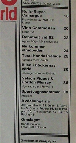 TEKNIKENS VÄRLD 1980/13.Camargue.Prelude.Piquet&Murray.Agnes Lindskog.Volvo 240