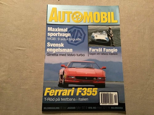 AUTOMOBIL NR 10 1995 MGB,FERRARI F355,JAGUAR 60 år,GINETTE,SAAB 9000,VOLVO S4