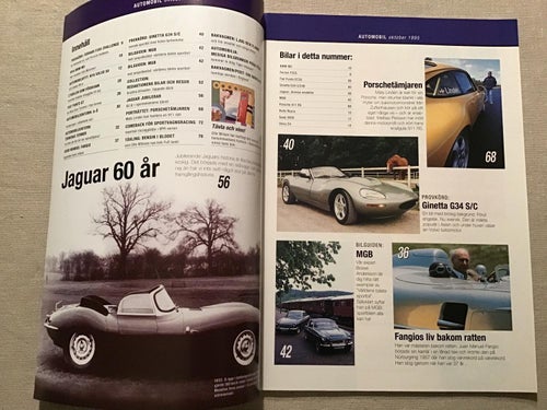 AUTOMOBIL NR 10 1995 MGB,FERRARI F355,JAGUAR 60 år,GINETTE,SAAB 9000,VOLVO S4